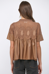 Adele lace top in mocha