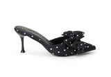 Goldie heeled mule in black
