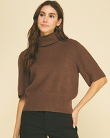 Opal short sleeve sweater in chocolate