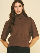 Opal short sleeve sweater in chocolate