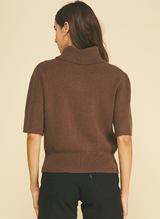 Opal short sleeve sweater in chocolate
