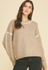 Sade stitch sweater in taupe