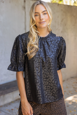Lola animal print top in black