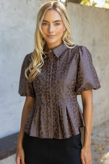 Juliette animal print top in brown
