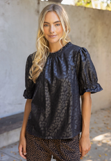 Lola animal print top in black