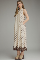 Phoebe polka dot midi dress