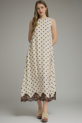 Phoebe polka dot midi dress