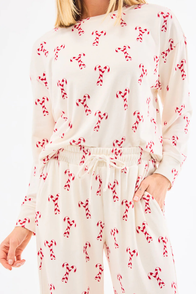 Candy Cane cozy PJ top