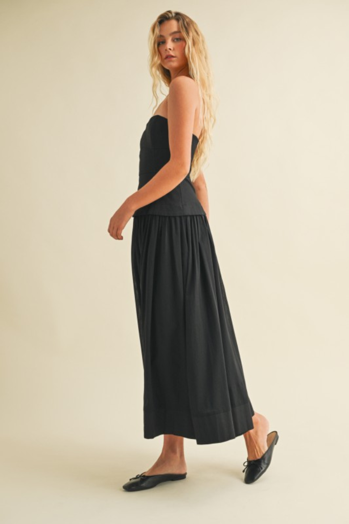 Arianna midi dress in black