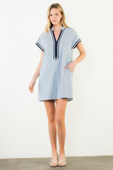 Elena stripe mini dress