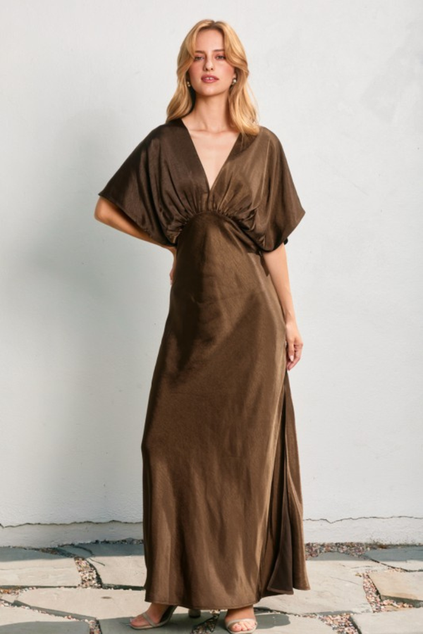 Gabrielle silk dress in brown