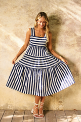 Brooklyn stripe midi dress