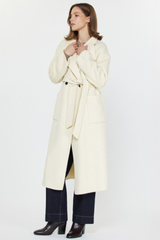 Della tie coat in cream