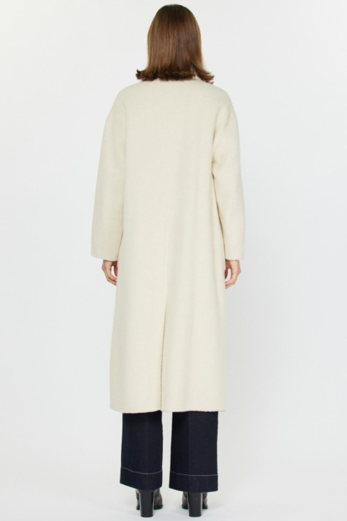 Della tie coat in cream