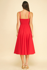 Skylar midi dress in red