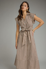 Serena stripe midi in brown