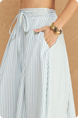 Kaia stripe midi skirt