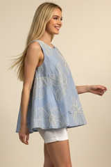 Willa top in light blue