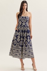 Rosalie midi in navy
