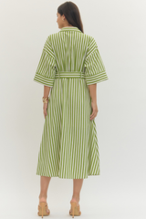 Annie stripe dress in green