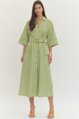 Annie stripe dress in green