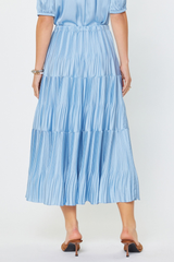 Olivia pleated skirt in ice blue