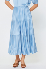 Olivia pleated skirt in ice blue
