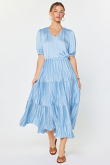 Olivia pleated skirt in ice blue