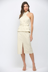 Margot halter midi dress