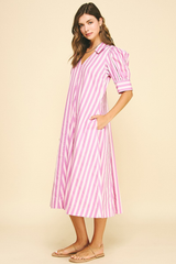 Jenny stripe dress in pink