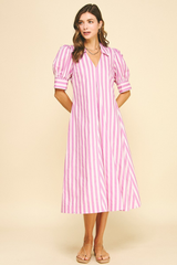 Jenny stripe dress in pink