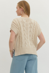 Jessica knit top in taupe