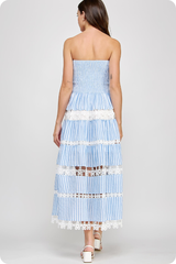 Carlie dress in blue stripe