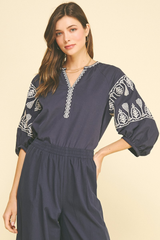 Allison blouse in navy