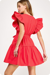 Maisy mini dress in red