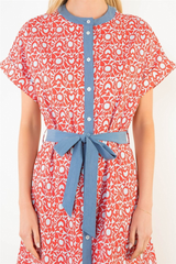 Piper midi dress in red