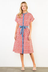 Piper midi dress in red