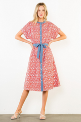 Piper midi dress in red