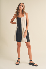 Scarlet color block mini dress