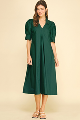 Avery midi dress in green