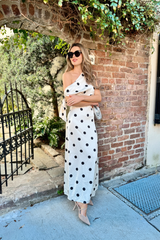 Kimmie polka dot dress in Cream