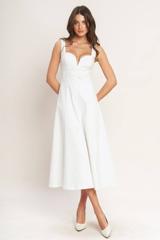 Eva midi dress in white