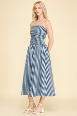 Mya stripe dress in blue