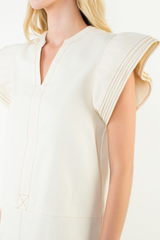 Whitney denim dress in Ivory