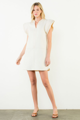 Whitney denim dress in Ivory