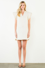 Whitney denim dress in Ivory