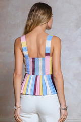 Maria peplum top in stripe
