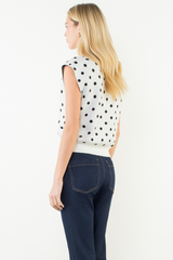Quinn polka dot top in Cream