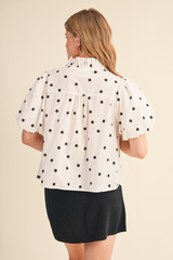 Eleanor polka dot blouse