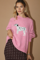 Dalmatian sweater in pink